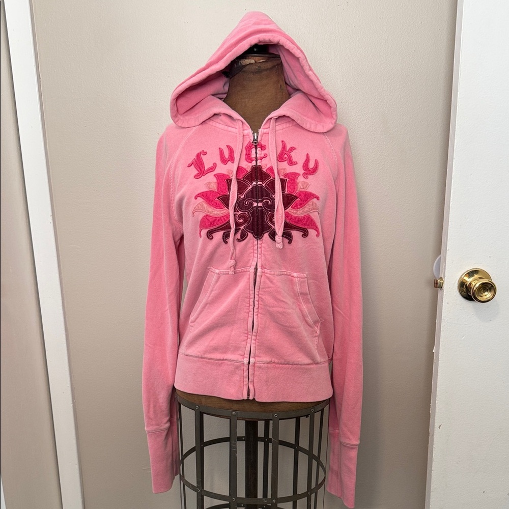 Lucky Brand Pink Graphic Hoodie